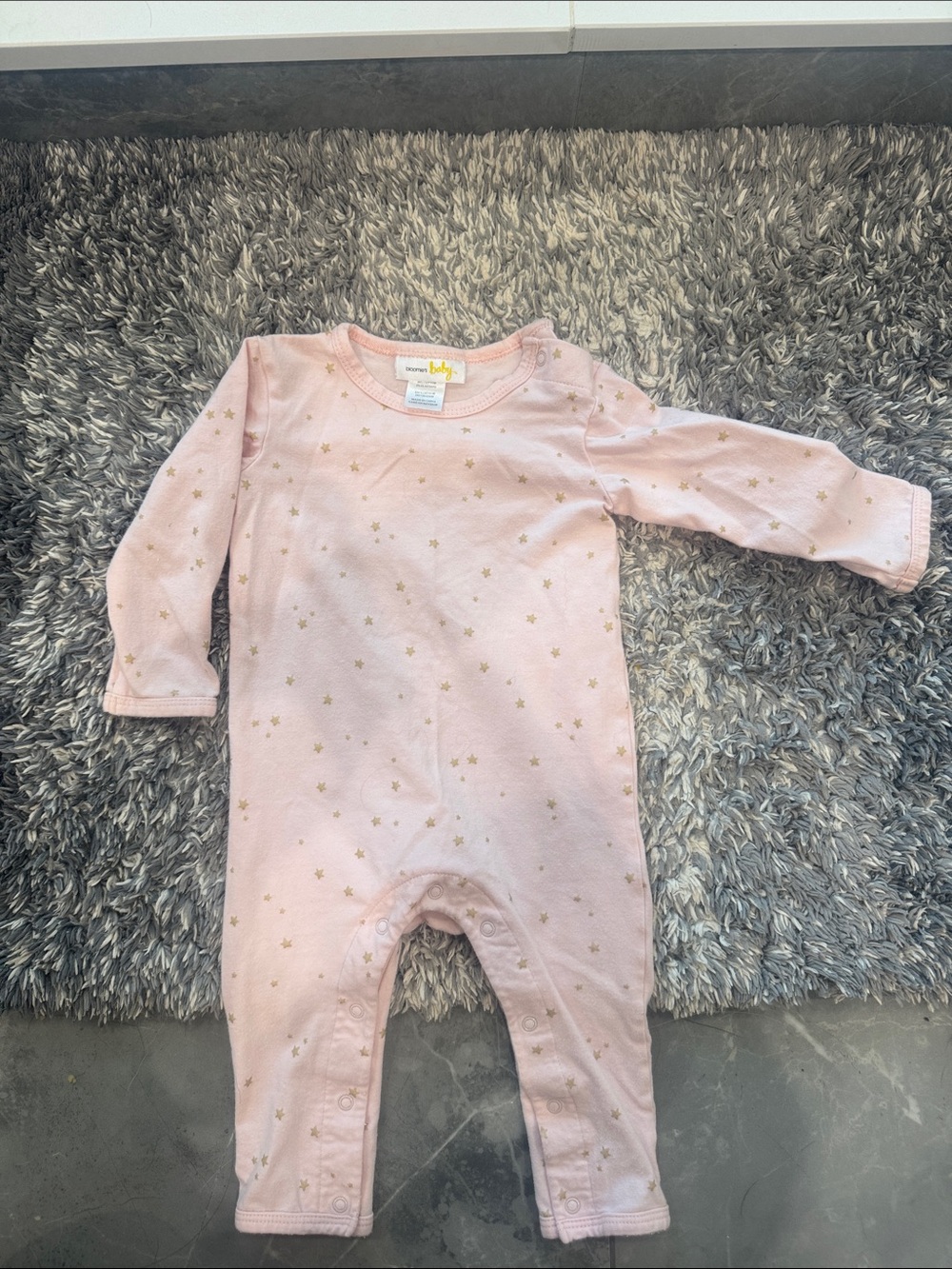 Bloomingdale's Pink Footed One-Piece with Gold Stars